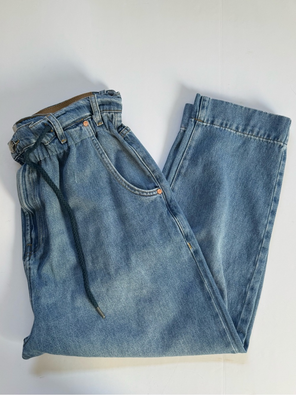 FP x One Teaspoon Harem Jeans Size 29 NWT Bright Blue Cropped Low-Slung Denim - Picture 9 of 11